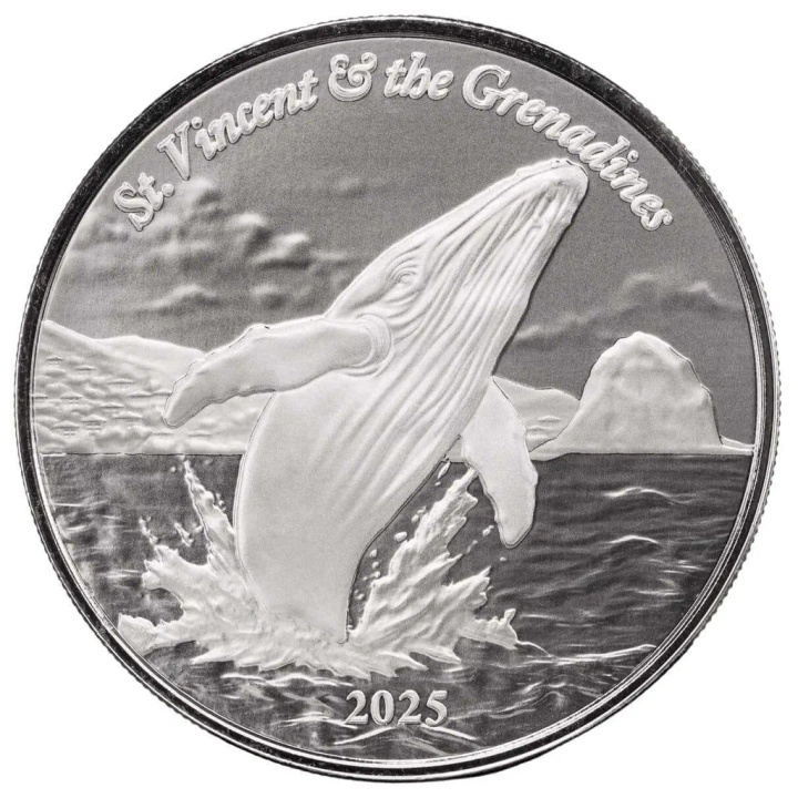 Moneda de plata San Vicente y las Granadinas: Ballena jorobada 1 onza de plata 2025