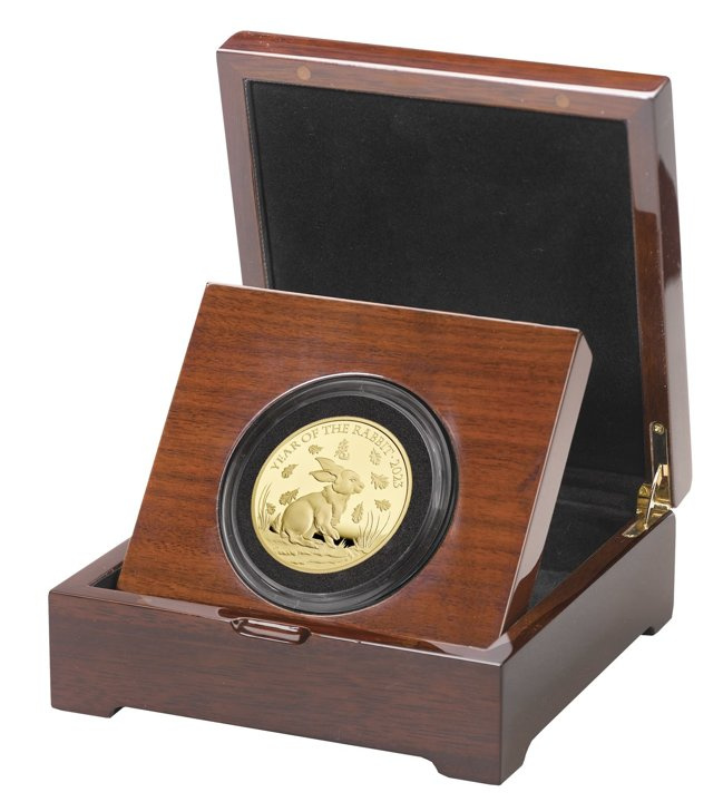 Royal Mint Lunar: Rok králíka 5 uncí zlata 2023 Proof