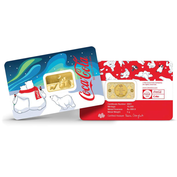Pamp aranyrúd: Coca Cola - Polar Bears 5 gramm Arany 2026