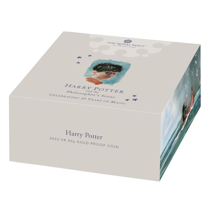 Harry Potter 25. výročí 50p zlato 2022 Proof
