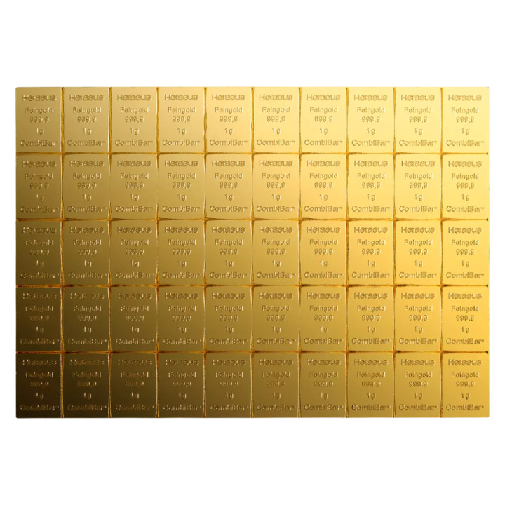 Sztabka Heraeus 50 x 1 gram Złota CombiBar