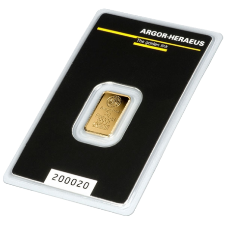 2 gramos Lingote de oro Argor Heraeus