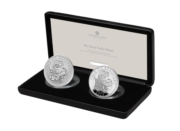 2 érme szett A Tudor-ház királyi állatai: Beaufort yale-je 2 x 1 uncia 2023 Proof