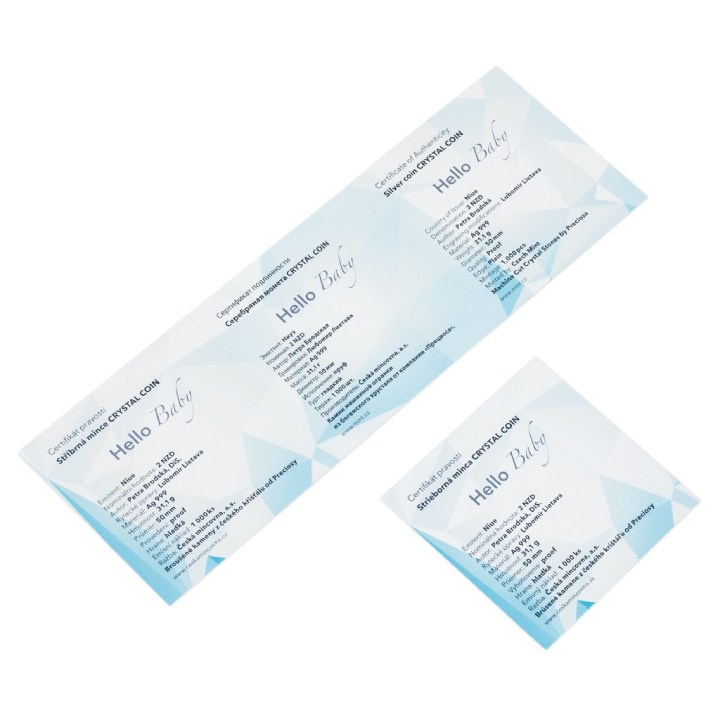 Niue: Crystal Coin - Hello Baby $2 Srebro 2023 Proof