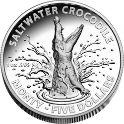 Krokodyl australijski Monty 1 uncja Srebra 2016 PROOF High Relief