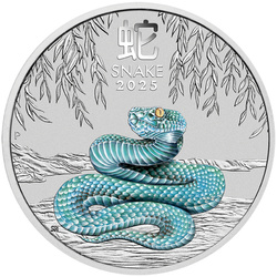 Perth Mint: Lunar III - Rok Węża kolorowany 5 uncji Srebra 2025