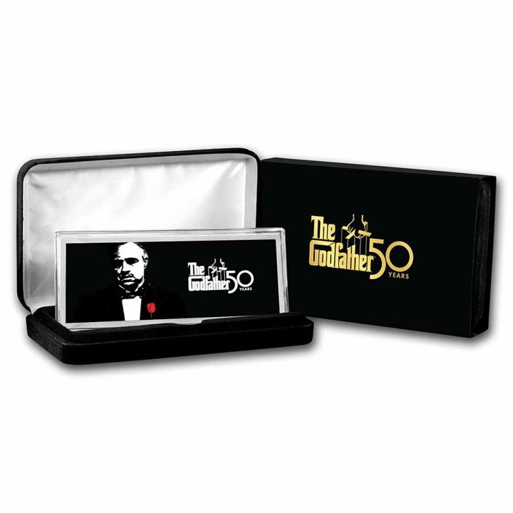 Sztabka The Godfather kolorowany 50. rocznica filmu 4 uncje srebra 2022