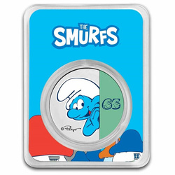 Niue: Smurfs - 65th Anniversary coloured 1 oz Silver 2023 Slab Coin