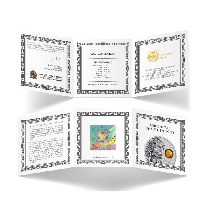 Malta: Copérnico coloreado 1 oz Plata 2023