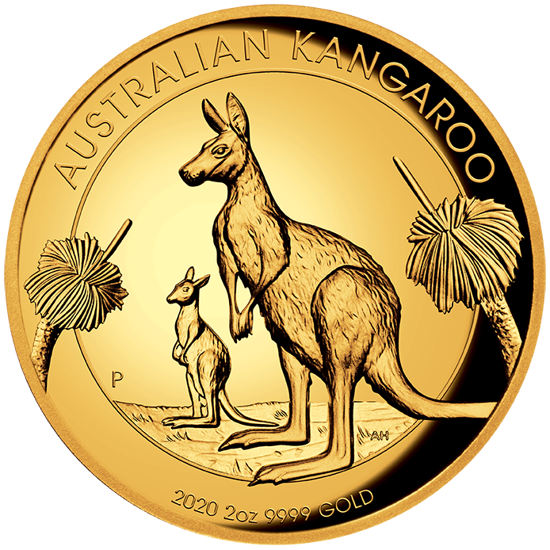 Australisches Känguru 2 oz Gold 2020 Proof High Relief