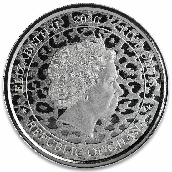 Republic of Ghana: Leopard 1 oz Silber 2020