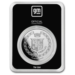 Cadillac "La Mothe Cadillac" Logo 1 oz Silber Slab