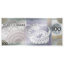 Mongolia: Year of the Snake coloured 5 gram Silver 2025 Prooflike