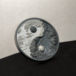 Palau: Yin e Yang colorata 1 oncia d'argento 2024 Black Proof