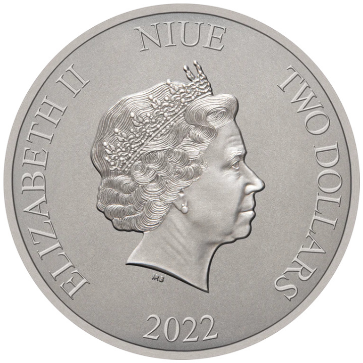 Niue: El Señor de los Anillos - Monte del Destino 1 oz Plata 2022 Acabado Antiguo