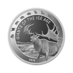 Ghána: A jégkorszak óriásai – Óriás szarvas 1 uncia ezüst 2019