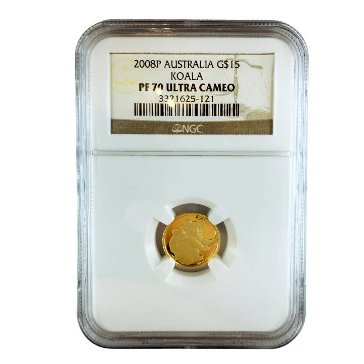 Koala 1/10 oncia d'oro 2008 NGC - Red Spot