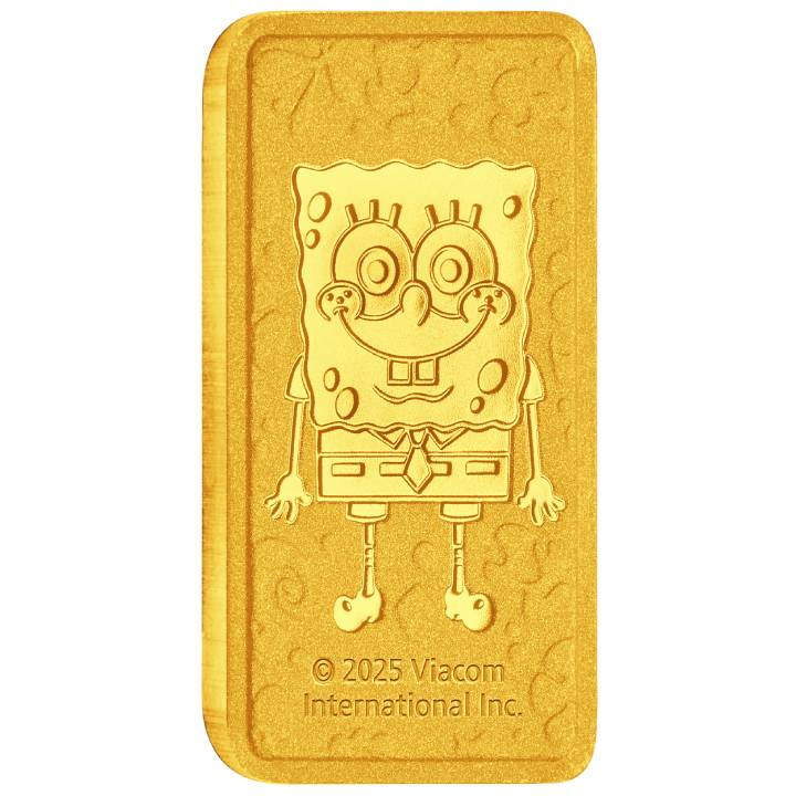 Zlatý ingot The Perth Mint, edice SpongeBob SquarePants – 1 gram