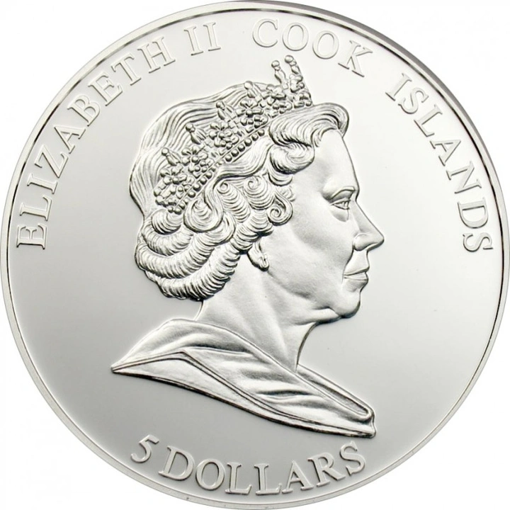 Monedă de Argint Cook Islands Florile Lumii – Mac colorat 5$ 2009 Proof