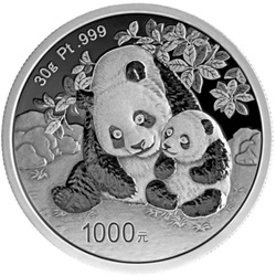 Chińska Panda 30 gramów Platyny 2024 Proof