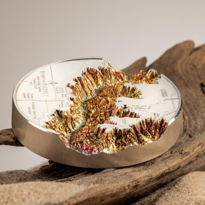 Cook Islands: Topography - Grand Canyon coloured 5 oz Silber 2023 Proof Ultra High Relief Coin