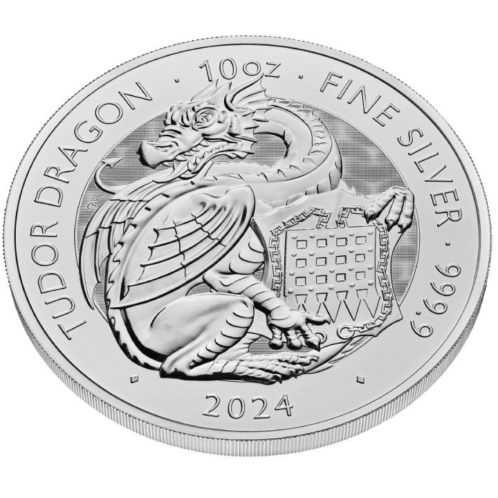 The Royal Tudor Beasts: The Tudor Dragon 10 uncji Srebra 2024
