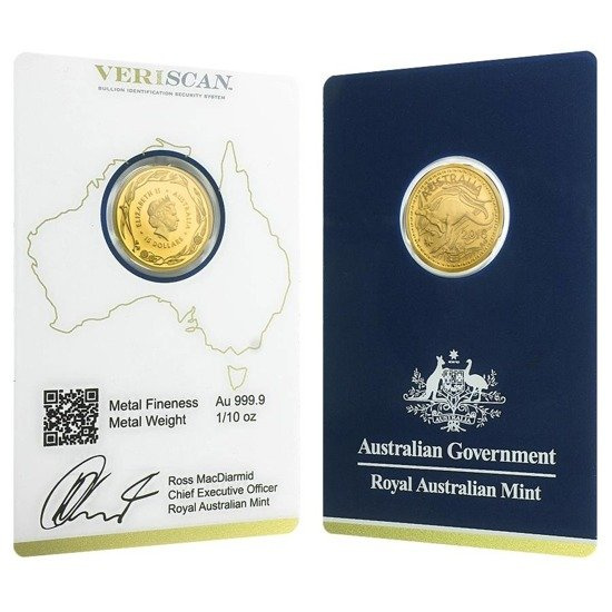 Australijski Kangur 1/10 uncji Złota 2018 Royal Australian Mint