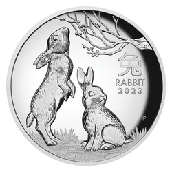 Perth Mint: Lunar III - A nyúl éve 1 uncia ezüst 2023 Proof magas domborzat