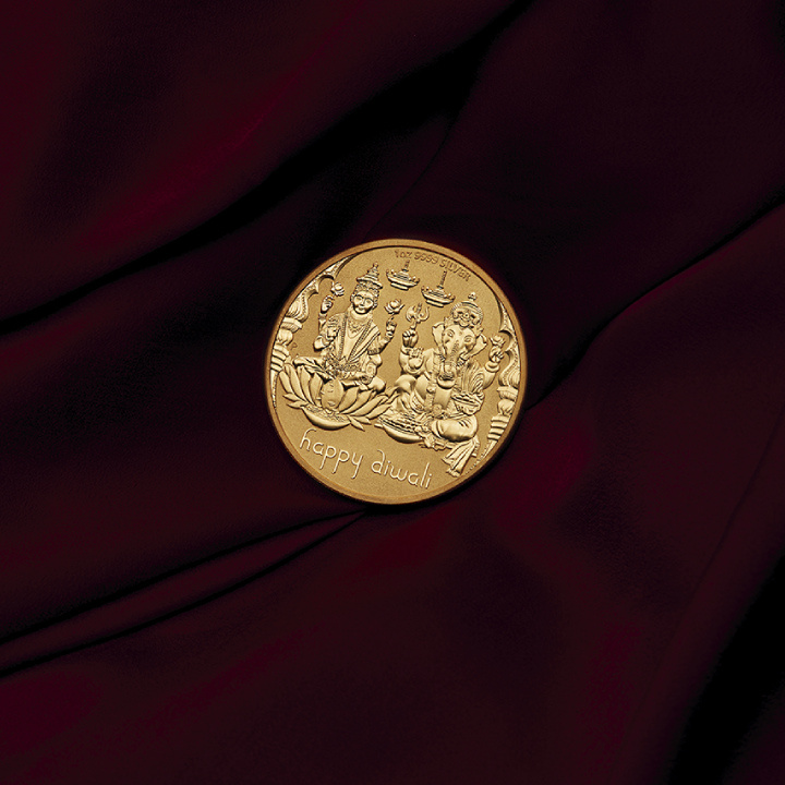 Diwali 1 oz Silver 2023 Gilded Medallion