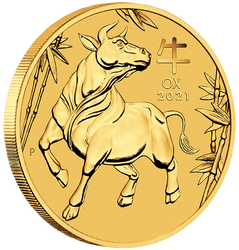 Lunar III: Jahr des Ochsen 1 oz Gold 5 Stück 2021