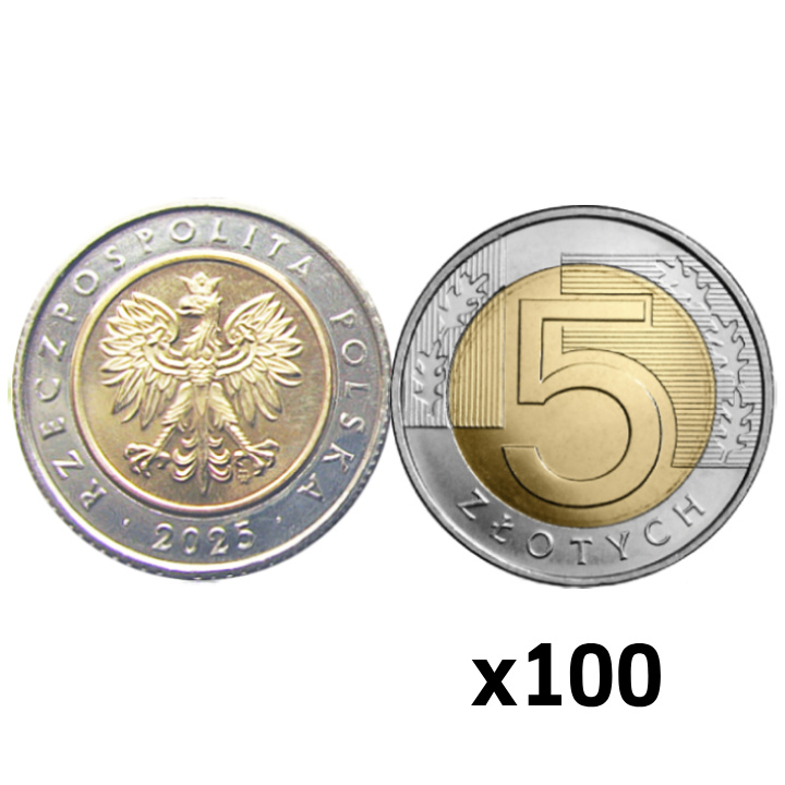 Banco Nacional de Polonia PLN 5 de la Moneda de la Bolsa de la Moneda (100 piezas) de 2025 UNC
