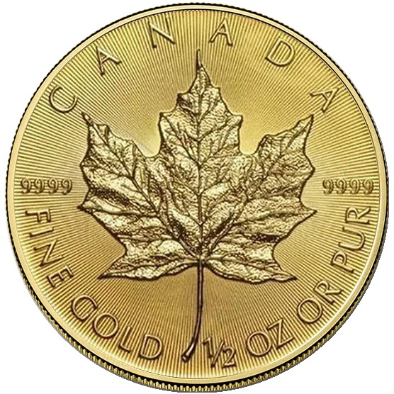 Moneda de oro Maple Leaf canadiense 1/2 onzas de oro 2027