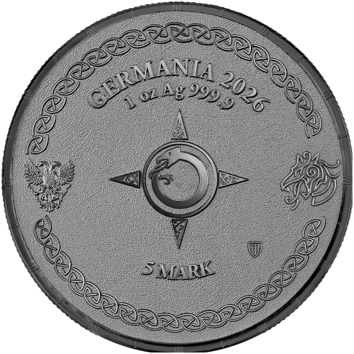 Moneta d'argento Ragnarök: Jörmungandr 1 oncia d’argento 2026 Black Silver