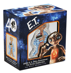 Niue: E.T. barevný - 40. výročí filmu 1 unce stříbra 2022 Tvarovaná mince