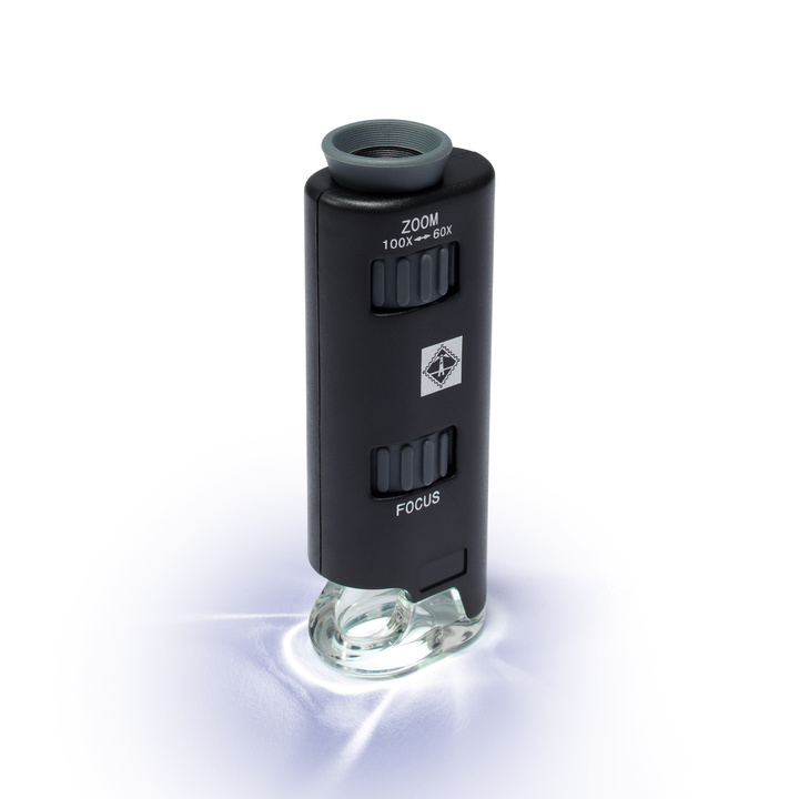 Zoom microscope with LED 60x -100x