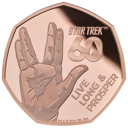 Star Trek 60 éve 50p arany 2026 Proof