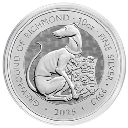 Les bêtes royales Tudor : le lévrier de Richmond 10 onces d'argent 2025