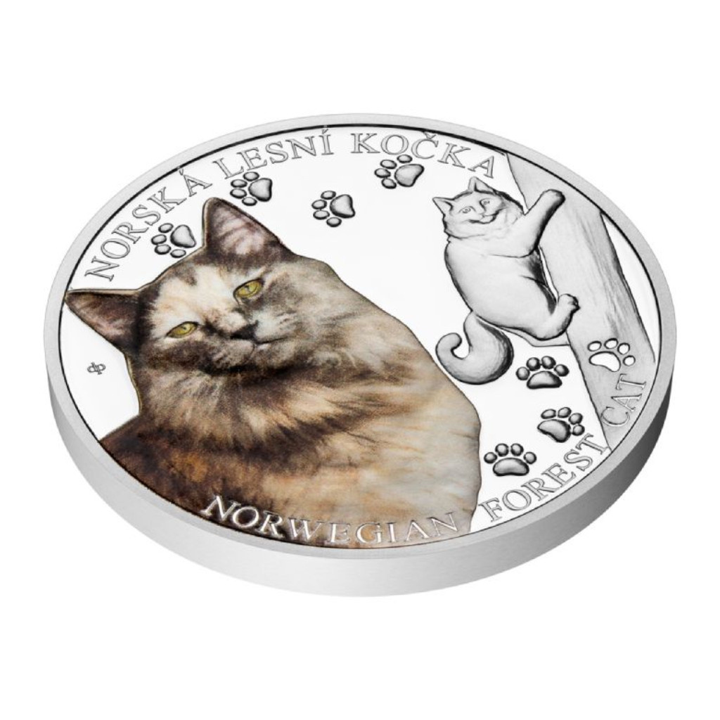 Silver Coin Cat Breeds - Norwegian Forest Cat Colored 1 oz Silver 2026 ...