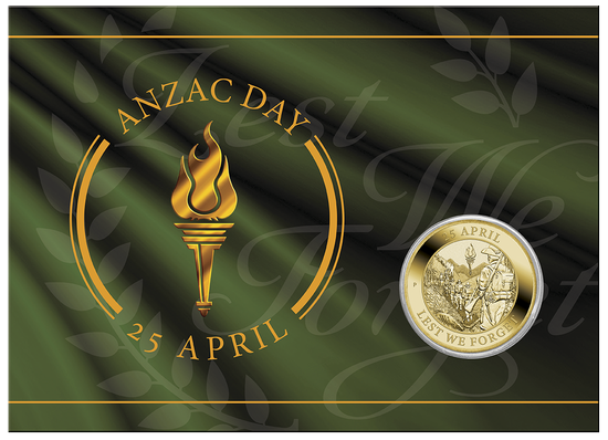 Anzac Day 13,5 g Bronz de aluminiu 2022 în cartonaș verde