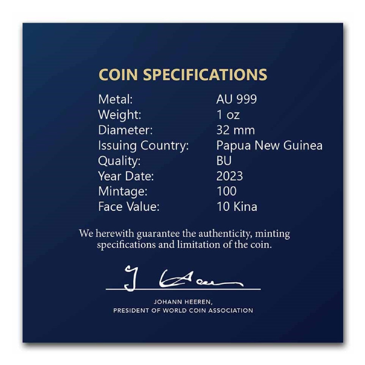 Papua New Guinea: Bird of Paradise 1 oz Gold 2023