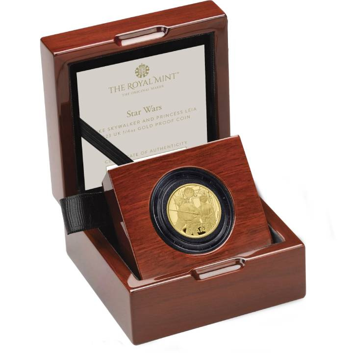 Star Wars: Luke Skywalker and Princess Leia 1/4 oz Gold 2023 Proof