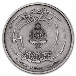 Niue: Yu-Gi-Oh! - 25. výročí 1 unce stříbra 2022 Antiqued Coin