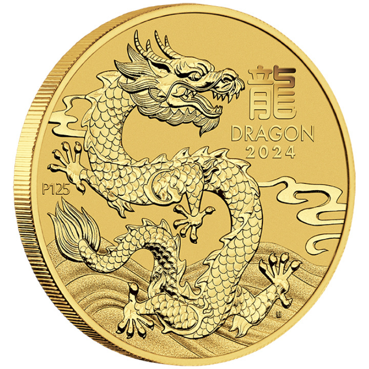Monnaie de Perth : Lunar III - Année du Dragon 1/4 once d'or 2024