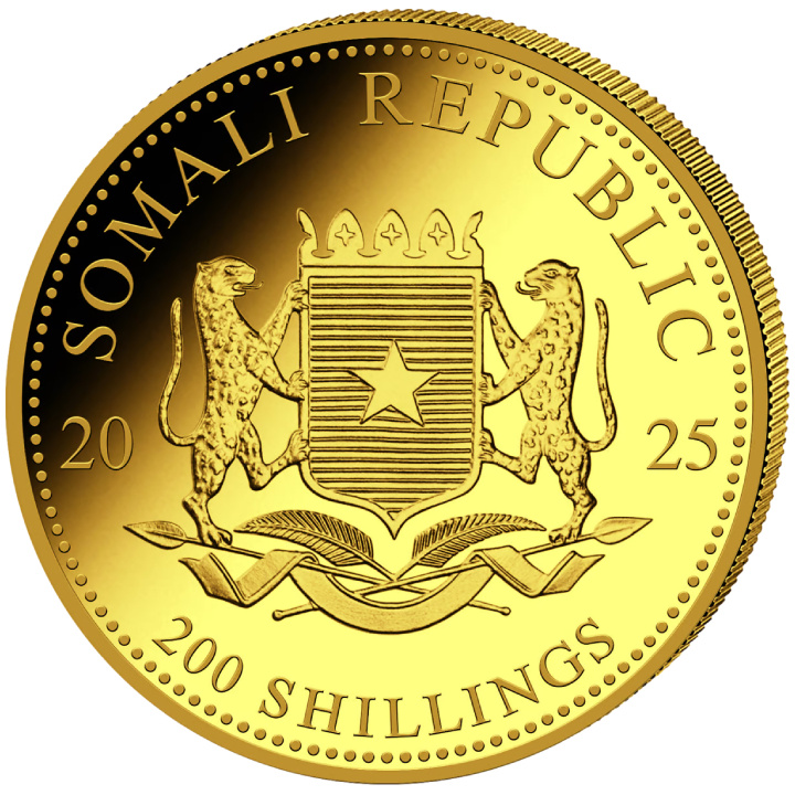 African Wildlife: Somalia Elephant 1/4 oz Gold 2025