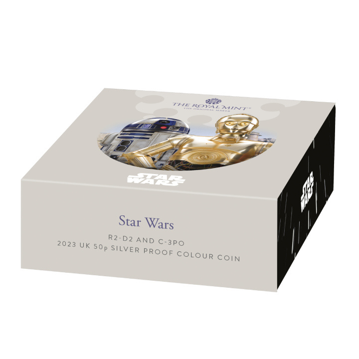 Star Wars: R2-D2 and C-3PO kolorowany 50p Srebro 2023 Proof