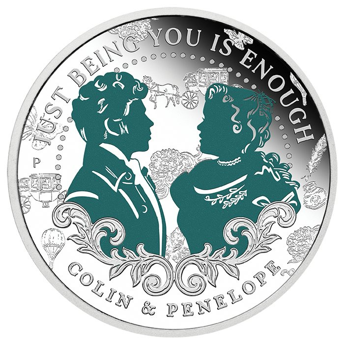 Сребърна монета Bridgerton - Colin & Penelope цветна 1/2 унция сребро 2026 Proof