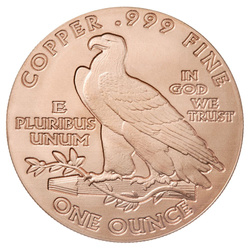 Incuse Indian 1 oz Copper