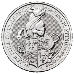 Bestias de la Reina Toro Negro de Clarence 1 oz Platino 2019