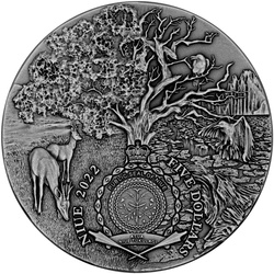 Niue: Angels and Demons - Michael pozłacany 2 uncje Srebra 2022 High Relief Antiqued Coin