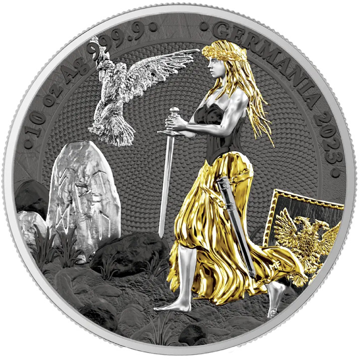 Germania plaquée or 10 onces d'argent 2023 Édition ANA